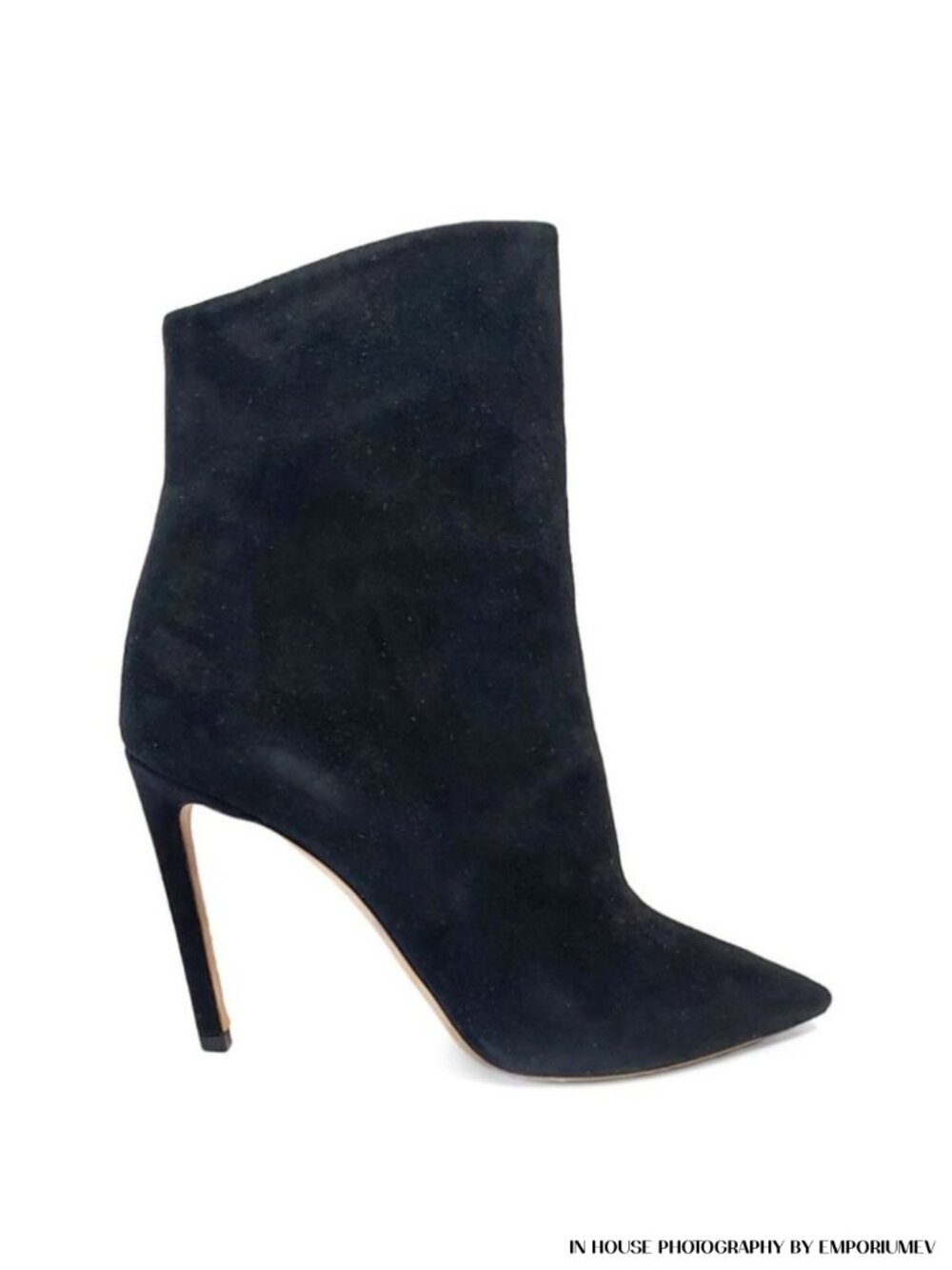 Jimmy Choo Helaine 100 Black Suede 37.5 EU 7.5 US Pointed Toe Heel Boots